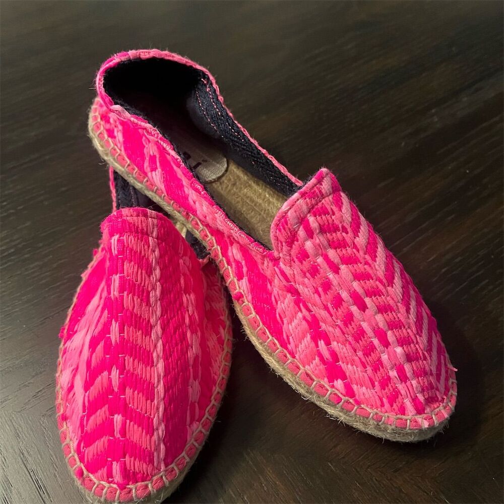 Manebi Made In‎ Spain Women's Pink Espadrille Flats Slip-On Casual Shoes New